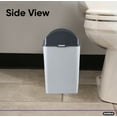 thumbnail image 2 of Superio Small Plastic Trash Can with Swing Top Lid  White Smoke 2.5 Gallon Bin, 2 of 6