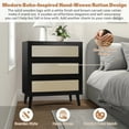 thumbnail image 2 of Segmart Black 3 Dresser for Bedroom with 3 Drawers, Rattan Modern Closet Dressers, Chest of Drawers with Golden Handles, for Bedroom, Living Room, Hallway, 2 of 8
