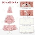 thumbnail image 2 of Resenkos 6FT Tall Prelit Artificial Christmas Tree with Realistic Branches, 250 Warm White LED Lights & 1000 Tips, Pink, 2 of 7