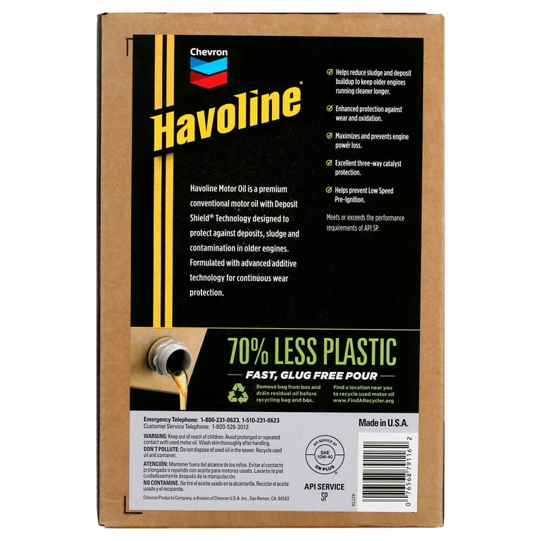 Chevron Havoline Conventional Motor Oil 10W-40, 6 Quart