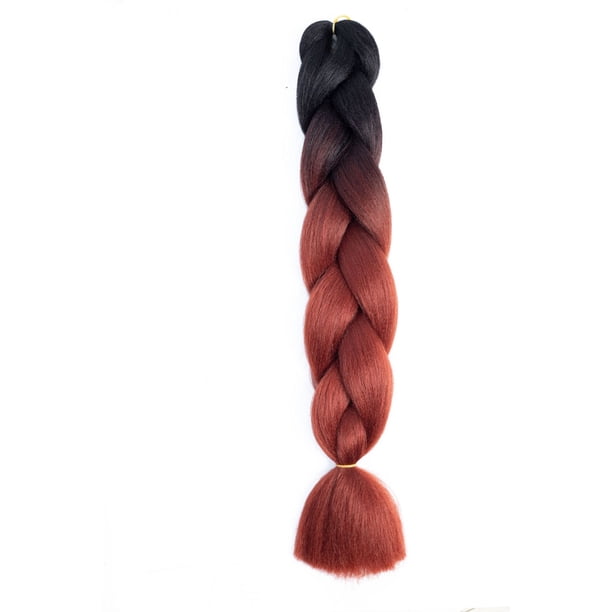 Zhuge Extensiones de cabello trenzado para mujeres, 6 paquetes de 100 g/paquete, 24 pulgadas, de negro a marrón oscuro