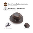 thumbnail image 4 of Authentic StellMan Cowboy Hat – Dark Brown Leather with Chin Strap & Braided Trim, 4 of 9