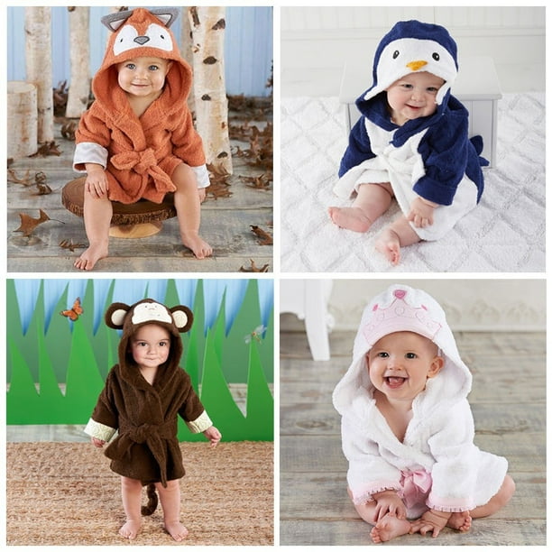 Canis Boy Girl Animal Baby Bathrobe Baby Hooded Bath Towel Infant
