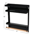 thumbnail image 2 of Household Essentials Metal Magnetic Organizer with Towel Rack, Black, 2 of 6