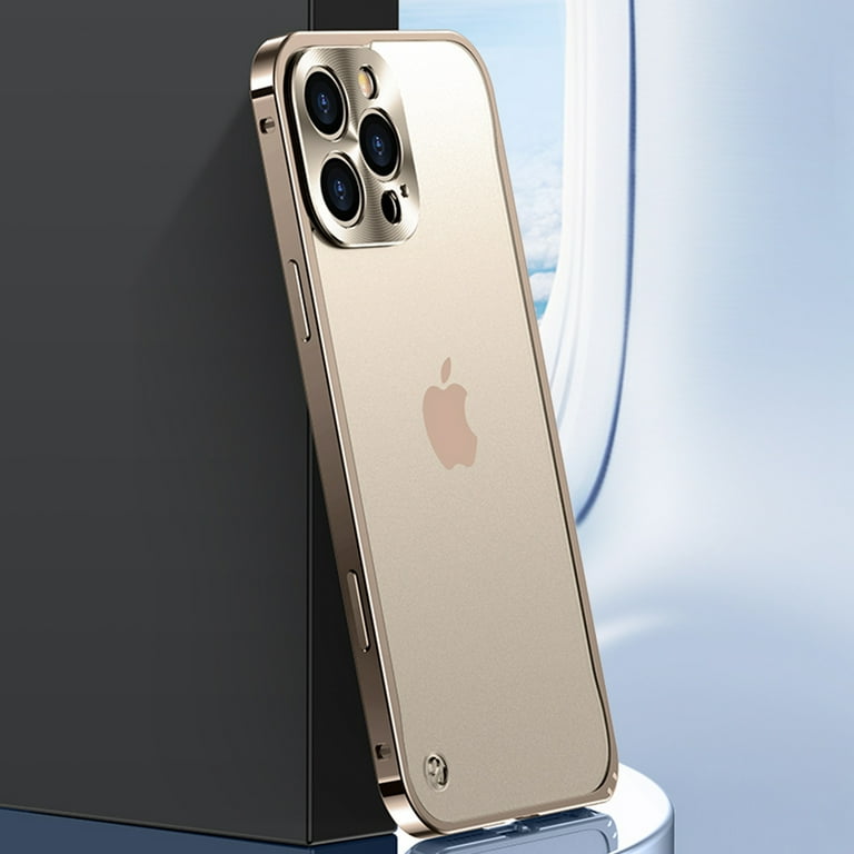 Metal Frame Translucent Frosted PC Back Plate Case for iPhone 12