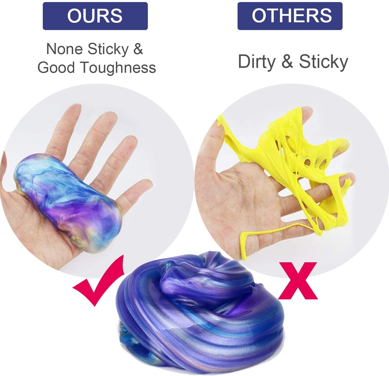 Œuf de Slime, Hillylolly 6 Pcs Slime Enfant, Slime Fluffy, Slime Ki