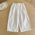 thumbnail image 2 of BOOMNY Girl's Casual Pants Wide Leg Pants for Kids Trendy Elastic Waist Solid Cozy Dailywear Trousers, 2 of 3
