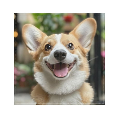 

WOBOGO Cute Corgi Cloth Napkins 4 Pieces Soft Elegant Touch Durable Absorbent Quick Drying for Elegant Dining