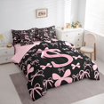 thumbnail image 2 of Erosebridal Letter Monogrammed S Bedding Comforter Set 7 Pieces,Kawaii Ribbon Bow Full Bedding Set,Pink Reversible,Breathable Home Decor, 2 of 6