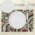 thumbnail image 3 of Ambesonne Boho Place Mats Set of 4, Oriental Mosaic Look Leafy Art, Standard Size, Raspberry White Dark Grey, 3 of 5