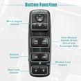 thumbnail image 3 of Unique Bargains 1Pcs Front Left Driver Side Master Power Window Switch for Dodge for Chrysler 2013-2018 68139806AA 68139806AB, 3 of 7