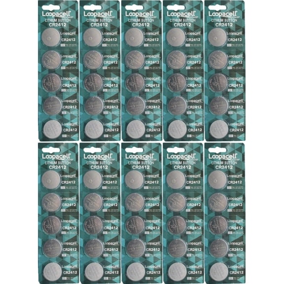 Loopacell CR2412 CR 2412 Lithium 3V 50 Batteries