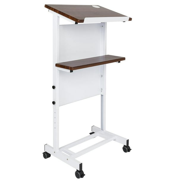 Zimtown Adjustable Height Lectern Podium Mobile Presentation Station