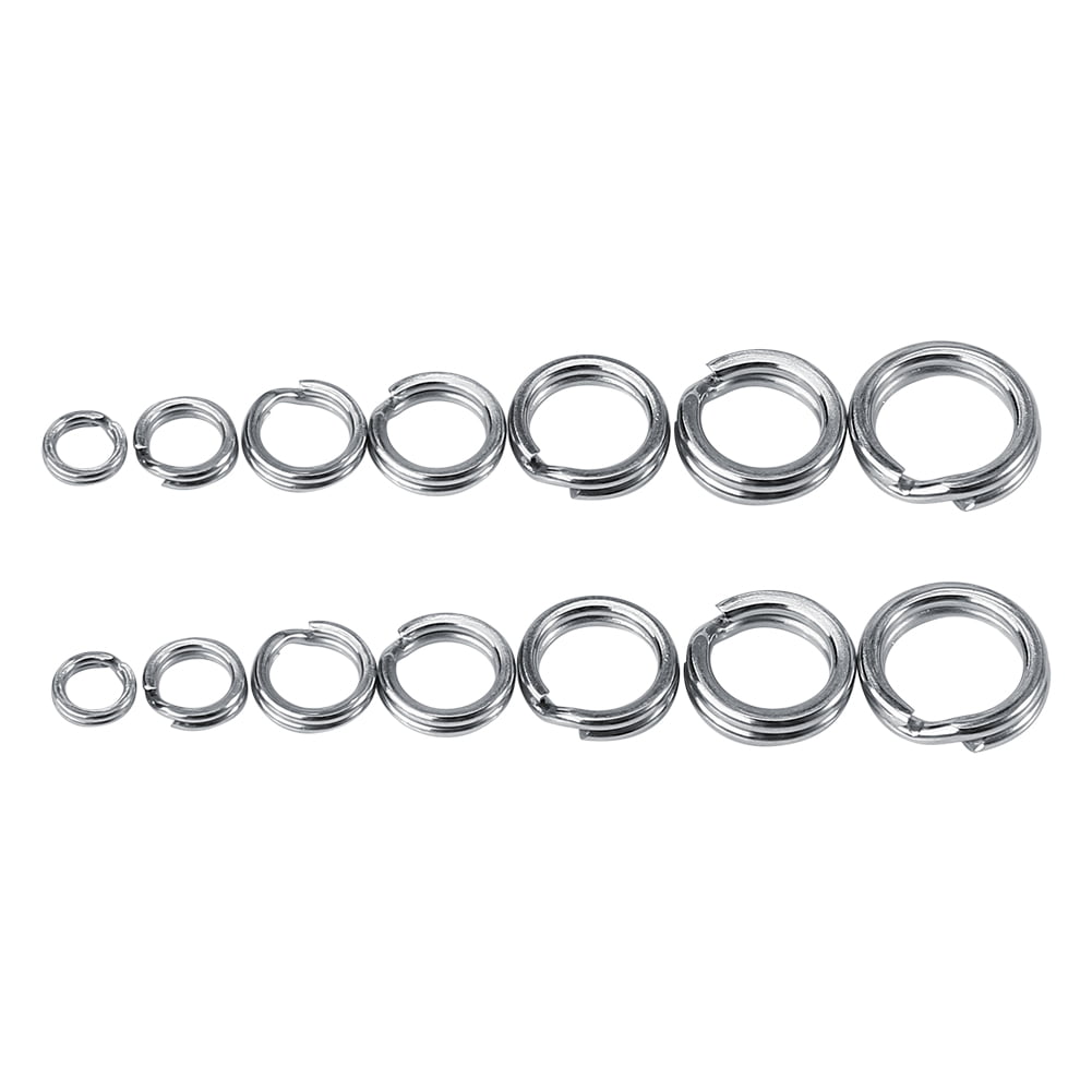 50pcs/100pcs Stainless Steel Fishing Tackle Bait Double Circle Split Ring Connector Split Ring Lure for Fishing Tackle Kit