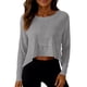 thumbnail image 1 of V Cuello 3/4 Manga Tops para las Mujeres Entrenamiento Camisas de Protección Solar, Camisetas de Moda Primavera Verano Blusas Túnica, 1 of 8