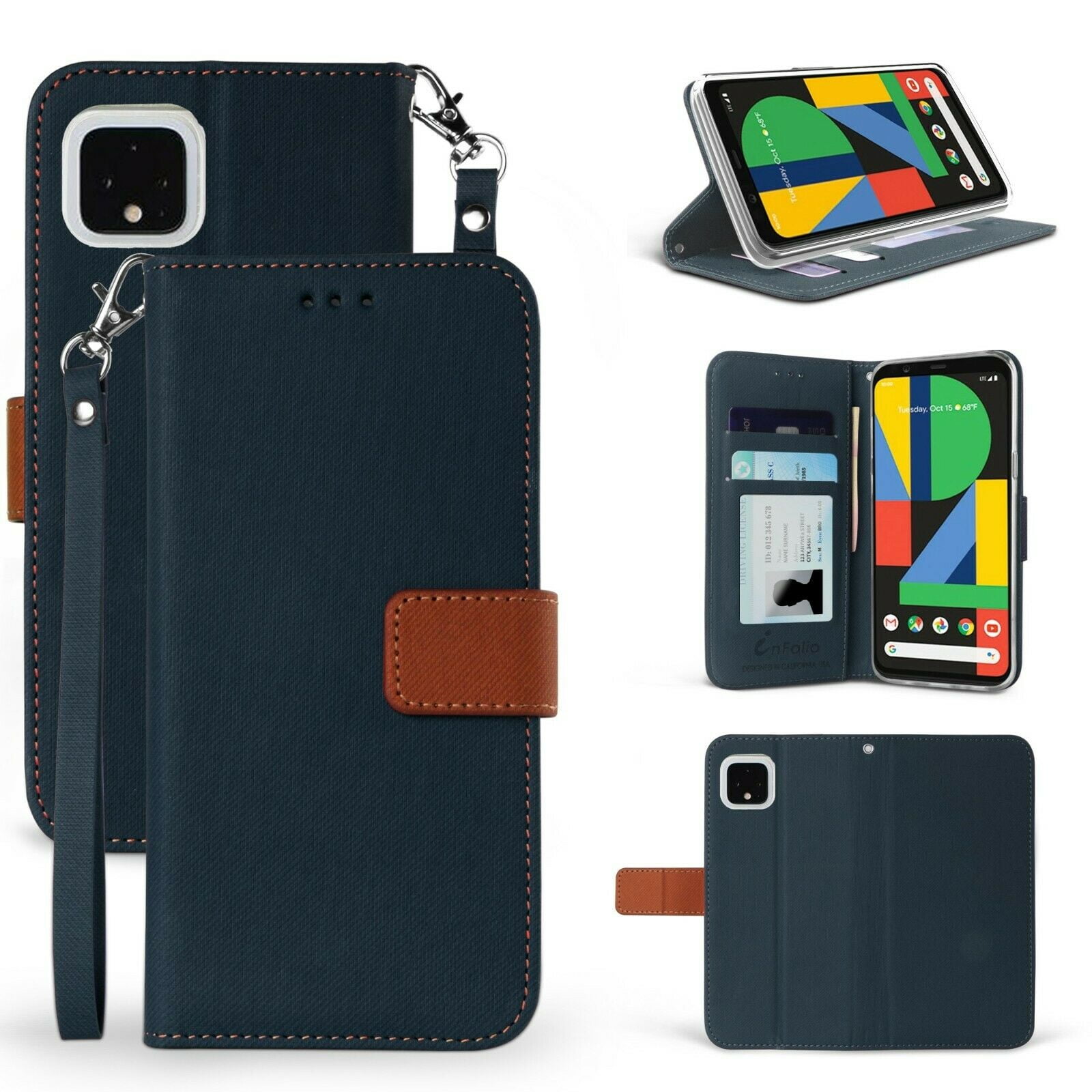 for Google Pixel 4 Wallet Leather Case Cover Phone Case Hybrid 2Tone