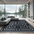 thumbnail image 2 of ODIKA 8'x10' Washable Area Rug Durable, Non-Slip Contrasting Fields Symmetrical Geometric Crisp Border Abstract Motifs for Living Room, Under Sectional, Family, 2 of 7