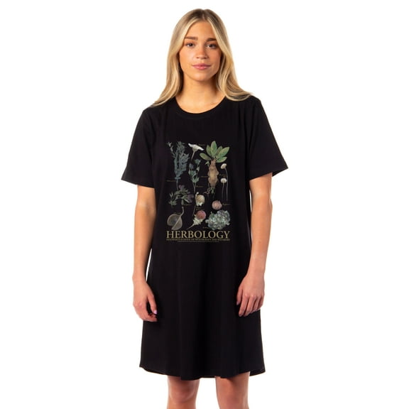 Harry Potter Women's Hogwarts Herbology Nightgown Pajama Shirt Dress