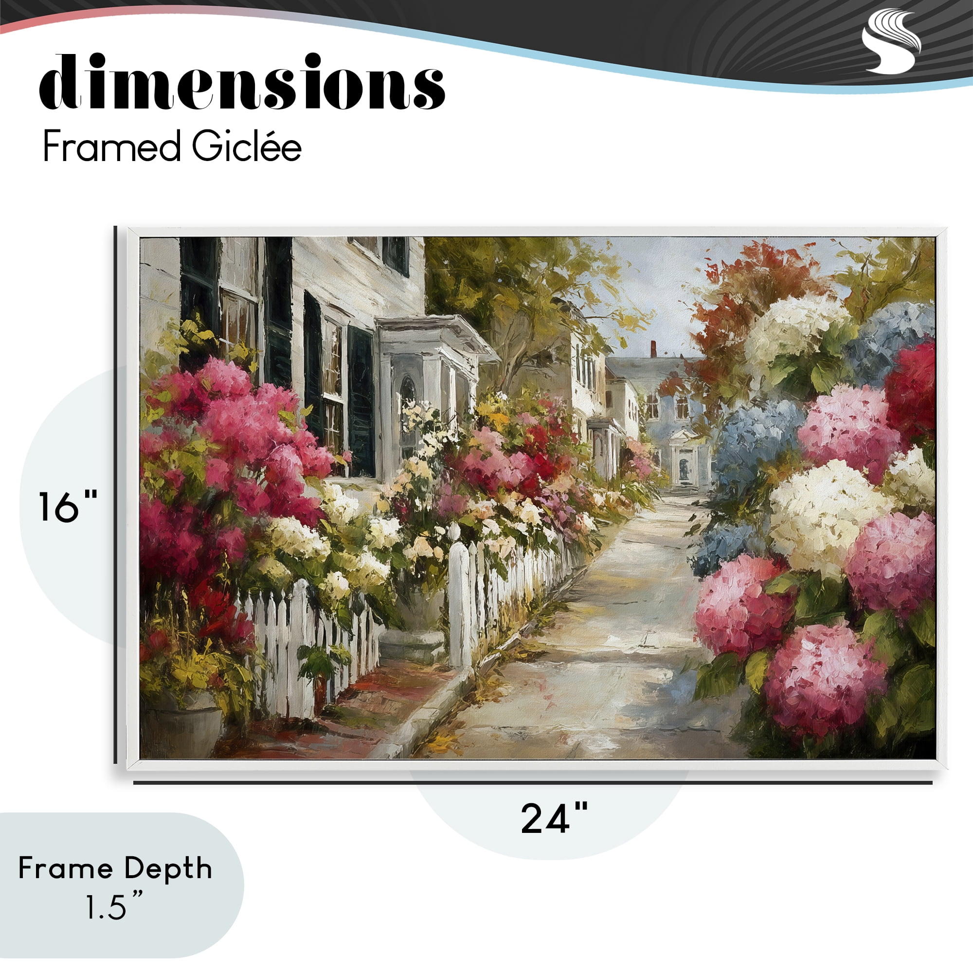 Stupell Industries Faded Shutters & Bursting Blooms White Framed Giclee Art, design by Tina LeCour