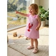 thumbnail image 5 of Toddler Baby Girls Back to School Dress Lobster Embroidery Sleeveless Round Neck A-Line Dress, 5 of 9