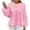 Hot Pink, variant on Enjoytime Long Puff Sleeve Blouses for Women Round Neck Pleated Womens Loose Fit Shirts Top Plaid Printed Cute Tops Women Clothing