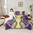 thumbnail image 5 of Feelyou Adult Abstract Ombre Bedding Comforter Set, Yellow Purple Gradient Stripes Twin Comforter Sets, Boho Modern Art Reversible Bedding Set, Microfiber Bedroom Decor, 2-Piece, 5 of 9