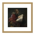 thumbnail image 1 of Rembrandt Old Woman Reading Portrait 8X8 Inch Square Wooden Framed Wall Art Print Picture with Mount, 1 of 4