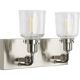 thumbnail image 5 of Progress Lighting Rushton 2-Light Wall Sconce, Brushed Nickel, Clear Glass Shades, 5 of 7
