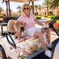 thumbnail image 3 of Golf Cart Seat Covers for 2 Seater,Pink Mushroom Microfiber Cart Seat Towel Blanket,Spring Botanical Elegant Summer Floral Absorbent Breathable Non Slip Bench Seats Protector for Golf Course 51"x31", 3 of 9