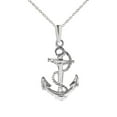 thumbnail image 1 of Sterling Silver Medium Anchor & Rope Pendant Necklace, 18", 1 of 1