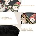thumbnail image 5 of FORMRS Makeup Bag Travel Cosmetic Organizer for Women Fold Flat Zipper Pouch with Handle, Red Snowmen, 5 of 8