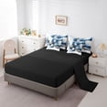 thumbnail image 3 of Homewish Blue Watercolor Swirl 7-Piece Twin Bedding,Classic Contemporary Bedding Comforter Set,Black Reversible, 3 of 8