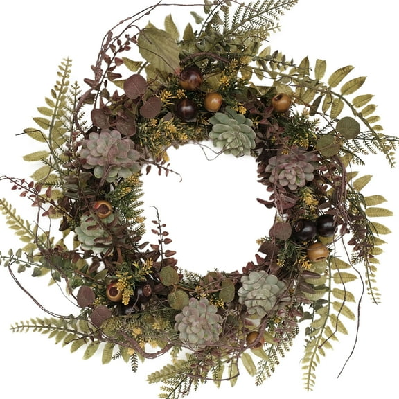 Wreaths for Front Door, 22’’ Spring Summer Artificial Wreath for Farmhouse Home Wall Wedding Festival Farmhouse Holiday Decor