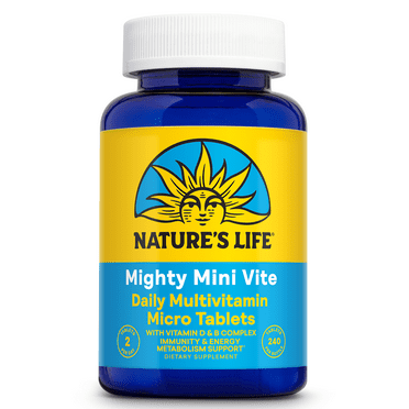 Nature's Life Mighty Mini Vite | Complete Daily Multivitamin | No Iodine or Iron | Easy to Swallow | 240 Micro Tablets