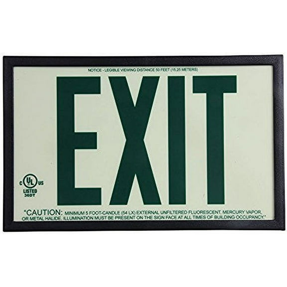 GLO BRITE ECO FRAMED EXIT SIGNS GRN REFLECT