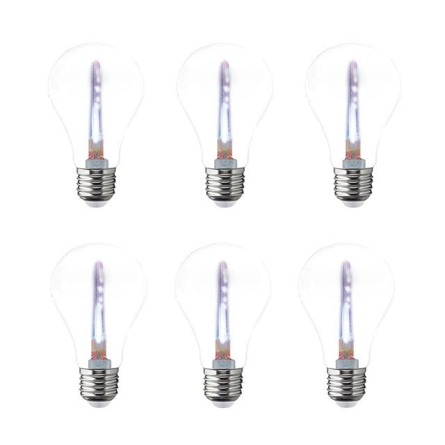 Pack de 6 Focos LED Aksi 1W A19 Estela de luz Base E27 Lila