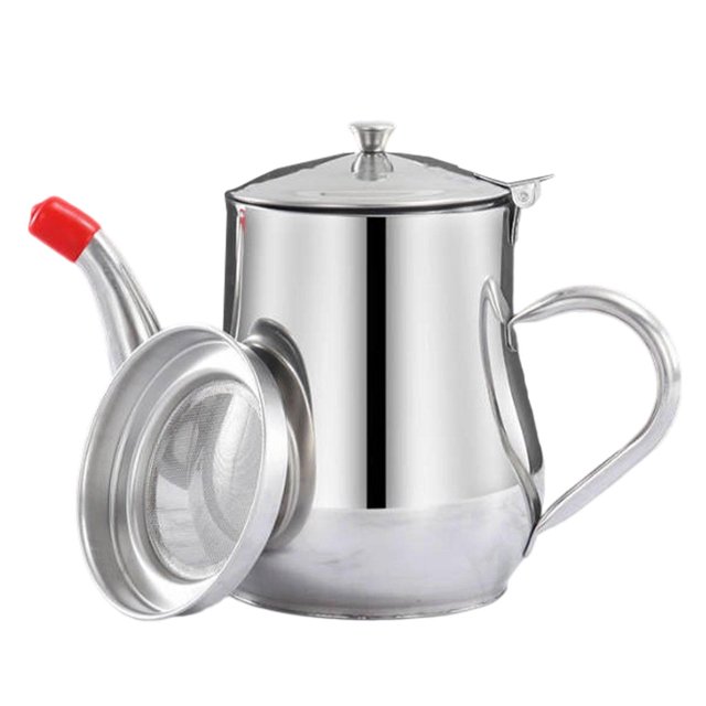 Jarra dispensadora de aceite portátil multiusos, colador de aceite antideslizante, recipiente para olla 48 onzas