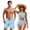 Blue Leopard, variant on Couples Bathing Suits Matching Set Cheetah Print Bikini Sets for Women Tummy Control Bathing Suit Men Swim Trunks Boardshorts Matching Swimsuits for Couples Woman L