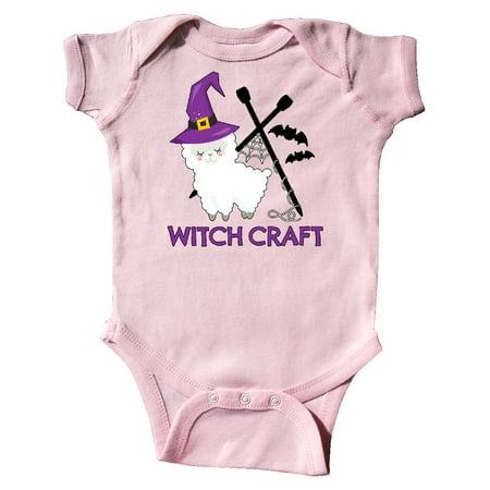 

Inktastic Witch Craft Halloween Knitting Llama with Bats Gift Baby Boy or Baby Girl Bodysuit