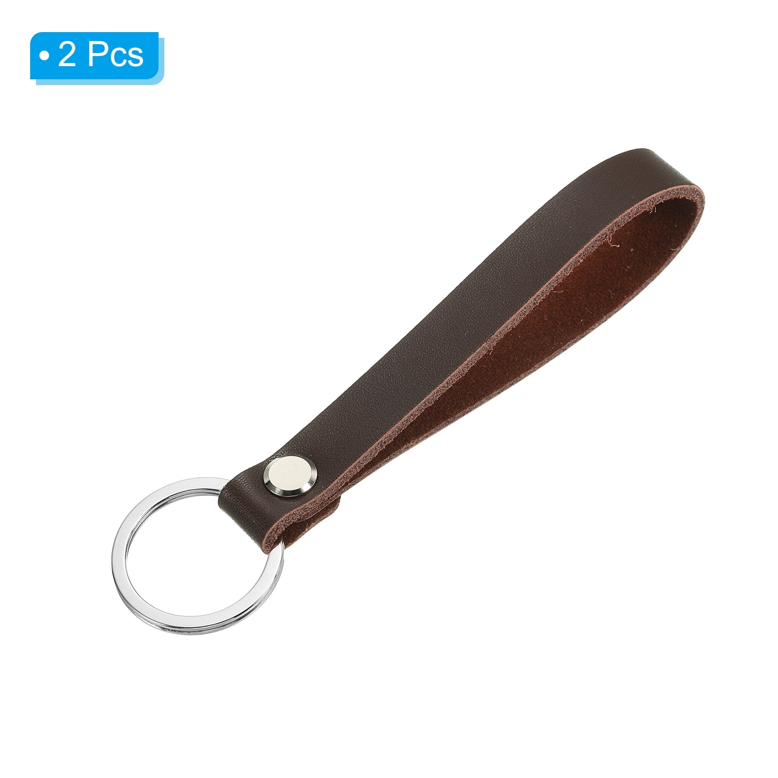 Uxcell Leather Keychain Key Ring Chain Ring Universally Key Holder