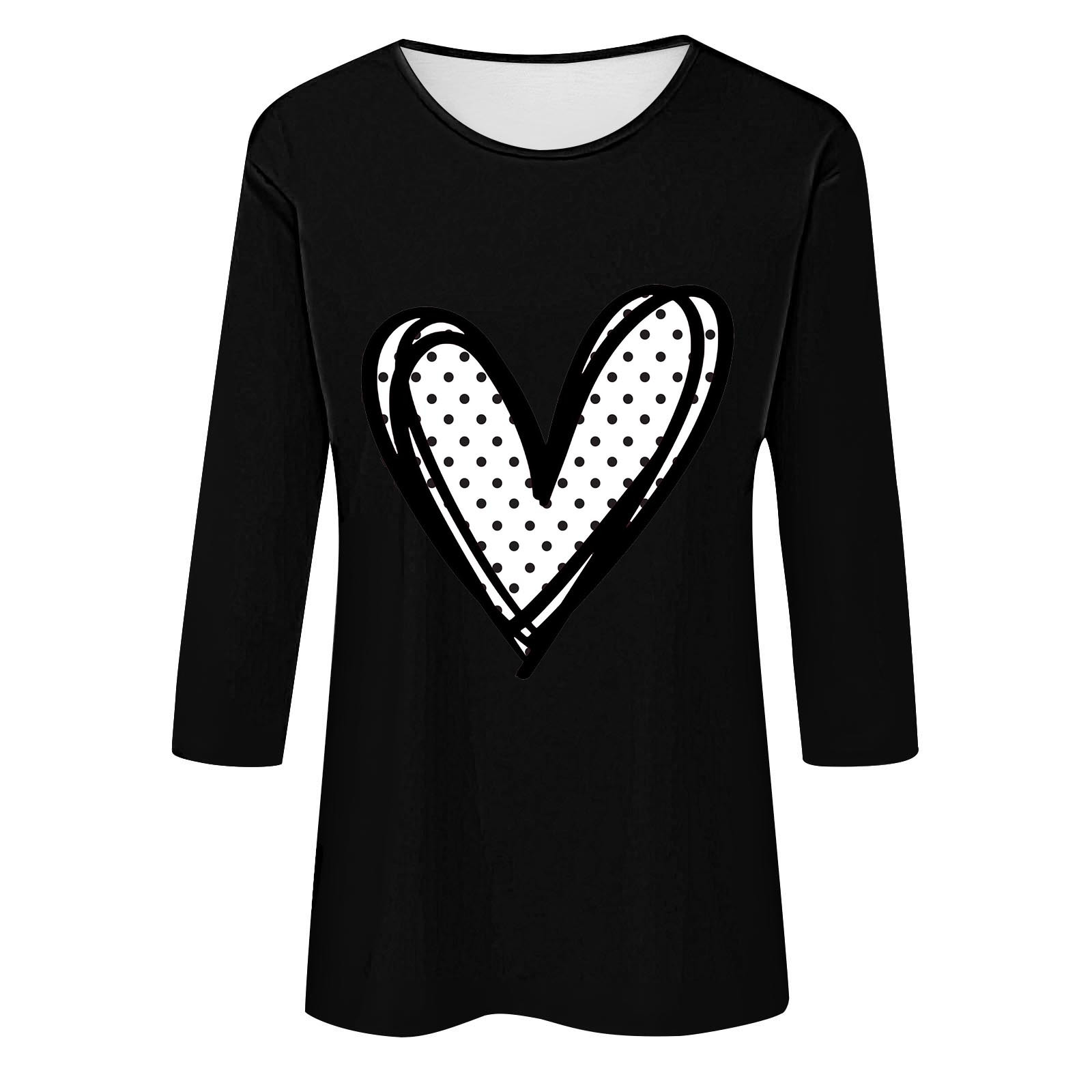 CFLVAEK Valentines Day Tops for Women Funny Heart Print Tshirts Plus