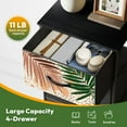 thumbnail image 5 of 4 Drawer Vertical Storage Dresser Tropical seamless terracotta dotted palm leaves silhouettes Jungle with Wood Top Fabric Pull Drawers, 5 of 8