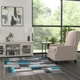thumbnail image 3 of Masada Rugs Modern Contemporary Area Rug, Turquoise Grey Black (5 Feet X 7 Feet), 3 of 7