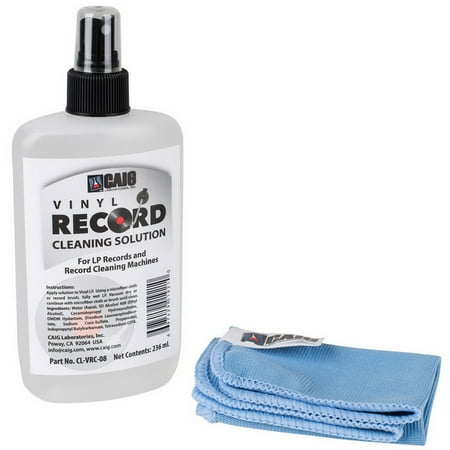 - CAIG CL-VRC-08 Vinyl Record Cleaner with Microfiber Cloth 7.98 oz.