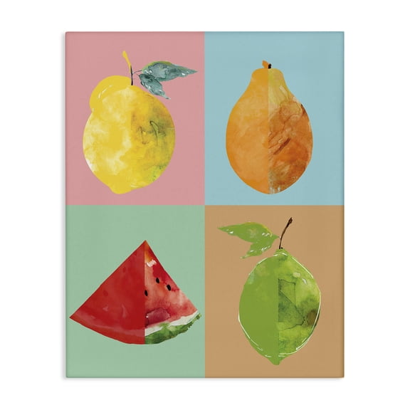 Stupell Industries Modern Pop Fruits Abstract Food & Beverage Painting Wrapped Canvas Art Print Wall Art, 16 x 20