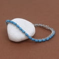 thumbnail image 4 of Turquoise Handmade Silver Bracelet, December Birthstone Gift, Trendy Unisex Tennis Bracelet, Personalized Jewelry, Mothers Day Gift, 4 of 4