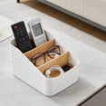 thumbnail image 4 of Remote Control Holder for Table, 3-Compartment Desk Organizer for Remote Controls, Pens, Keys, Phone and Makeup, 4 of 7