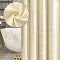 thumbnail image 4 of Thickened Jacquard Waffle Bathroom Shower Curtain with 12 C-shaped Plastic Hooks, 70.9*70.9in, 4 of 4