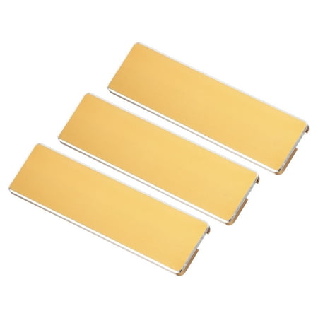Uxcell 2.73 x 0.78inch Engraved Name Tags Kit,3pack Blank Badge with Pin,Gold Tone
