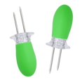 thumbnail image 3 of 3x2 Piezas De Brochetas De Maíz De Acero Inoxidable Palillos De Maíz Para Alimentos Fruta Carne Asada Verde, 3 of 8